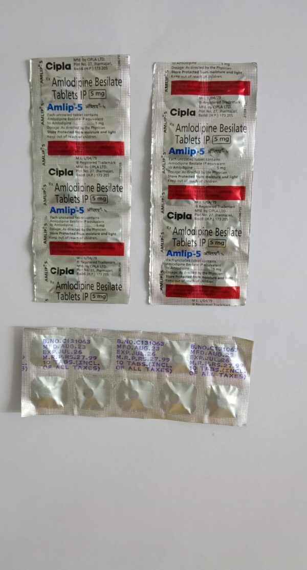 Amlip Amlodipine 5 mg Tablet