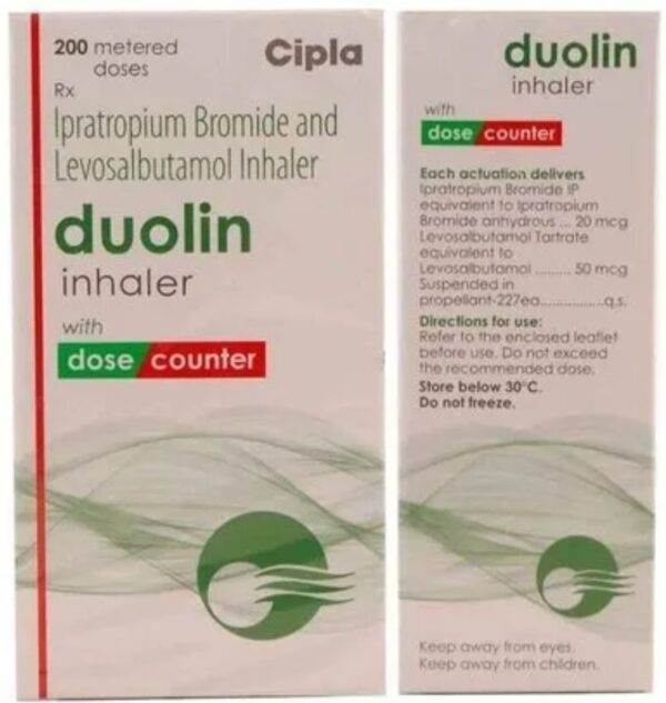 Duolin  Levosalbutamol 50mcg +  Ipratropium 20mcg Pack  inhaler