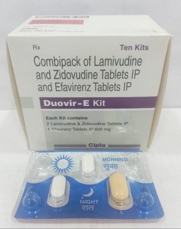Duovir-E Kit Lamivudine (150mg) + Zidovudine (300mg) + Efavirenz (600mg) Tablet