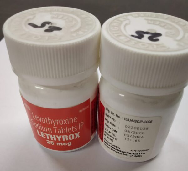 Lethyrox Thyroxine Sodium 25mcg Tablet