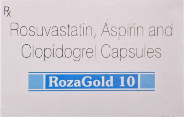 Rozagold Aspirin 75mg + Rosuvastatin 10mg +   Clopidogrel 75mg Capsules