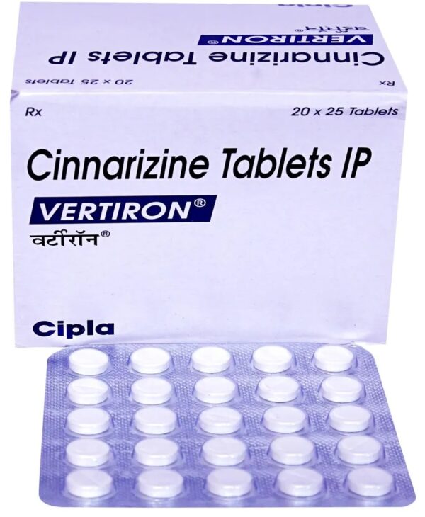 Vertiron Cinnarizine 25mg Tablet